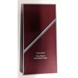 Vintage Imported Fine Men's Handkerchiefs, Boxed Set of 3, 100% Combed Cotton